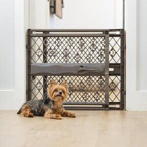 Expandable Pet Safety Gate in Brown - Secure and Stylish